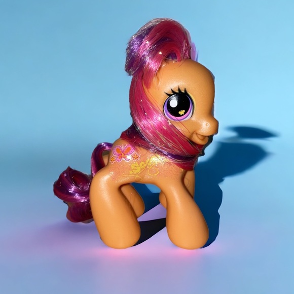 2008 my little pony scootaloo orange with butterfly cutie mark pink purple hair - Picture 1 of 6